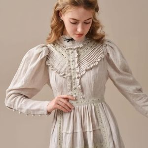 Linennaive Mary 18 Dress Brand New Size Small, Ivory,  Cottagecore NWOT